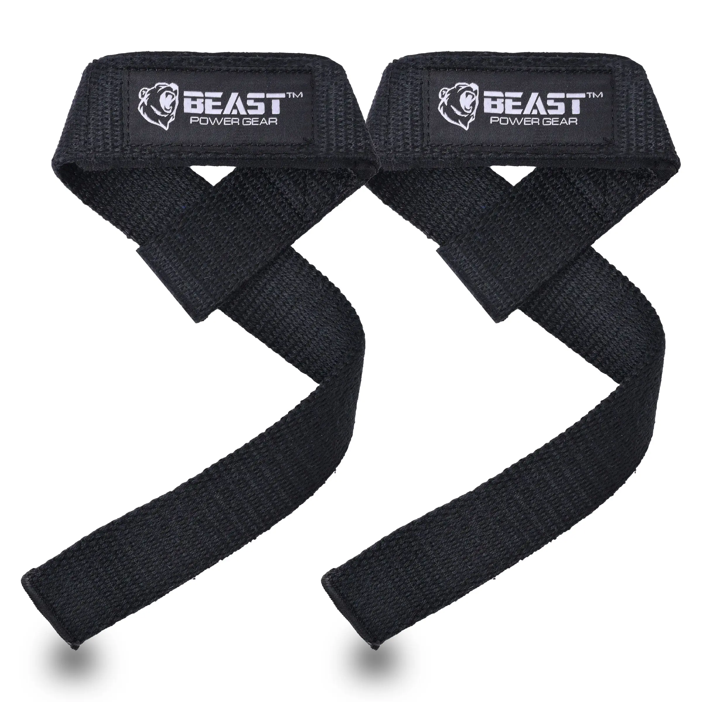 Lifting Straps for Weightlifting - Deadlift Strap Cotton Padded, Silicone Grip & Plain Wrist Straps for Powerlifting, Bodybuilding, Strength Training (Pair)