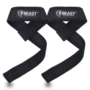 Lifting Straps for Weightlifting - Deadlift Strap Cotton Padded, Silicone Grip & Plain Wrist Straps for Powerlifting, Bodybuilding, Strength Training (Pair)