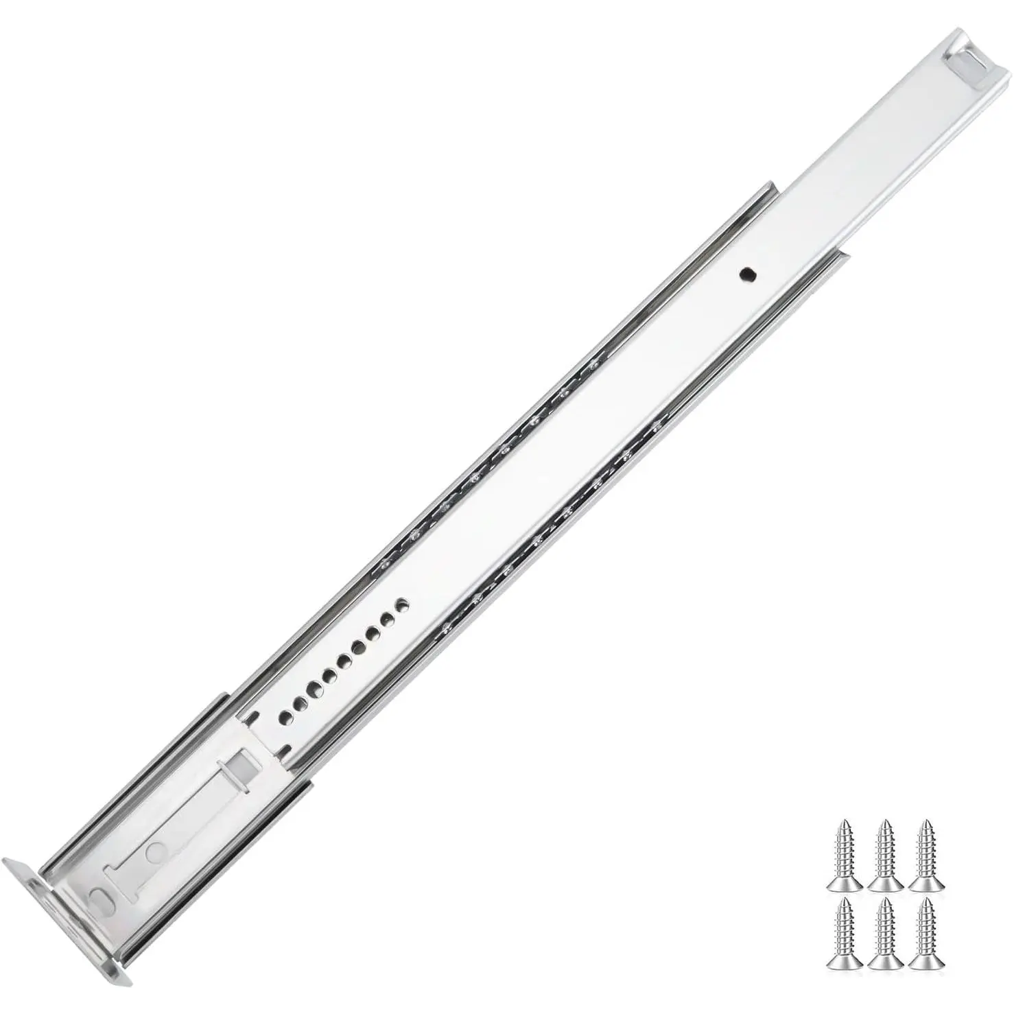 2 Pcs Heavy Duty Bottom Mount Drawer Slides - 16 in Cold Rolled Steel Furniture Hardware, 0.39 in-10.74 in Smooth Opening and Closing Extension Glides, 50 Lb High Load-Bearing Easy-To-Install Precision Craftsmanship Cabinet & Dresser Rails