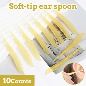 Leaf-Shaped Soft Ear Wax Cleaner: 10 Counts Gentle & Safe Ear Picks – Portable for Home & Travel, Ideal for Kids & Adults