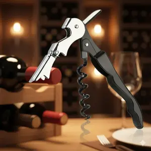 Unbreakable Triple-Function Stainless Steel Opener Tool: Corkscrew for Wine, Cap Lifter for Beer Bottles, & Seam-Piercing Can Opener. Perfect for Kitchen, Camping, Travel. Anti-Slip Grip & Rust-Proof Drill Bit. Essential Home & Outdoor Multi-Tool.