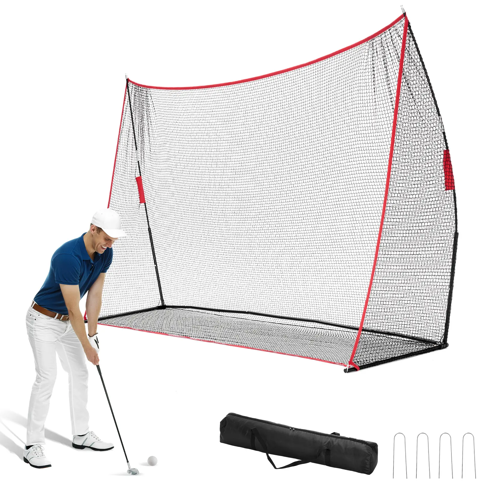 Golf Practice Hitting Net, Personal Driving Range For Indoor Outdoor Use, Ball Return Feature For Continuous Practice, Quick Assembly With Carry Case, Designed By Golfers For Golfers