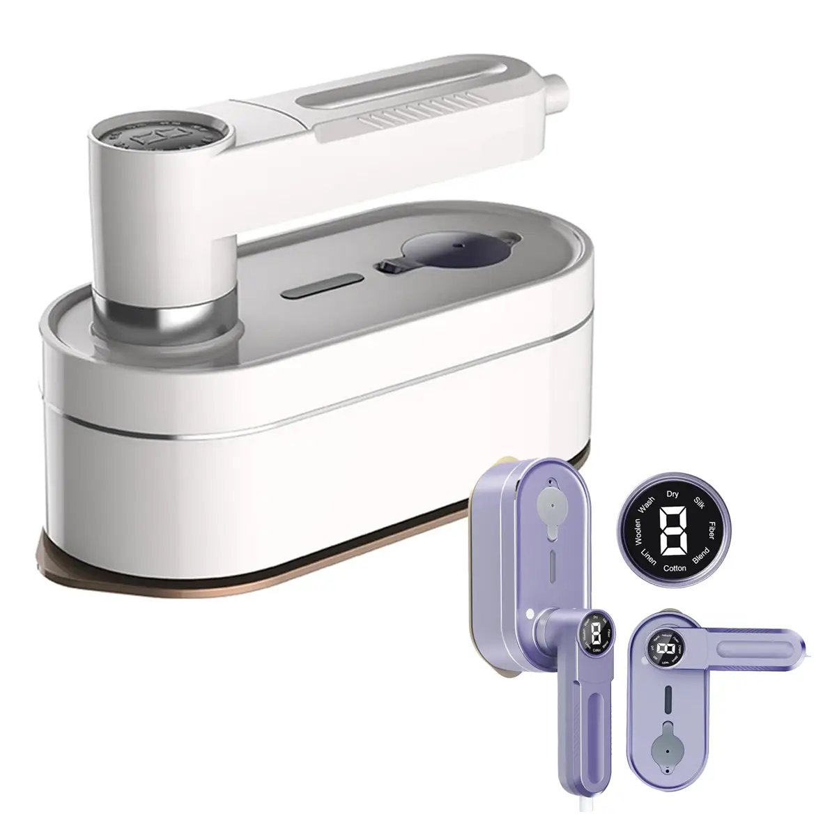 PLAYHOT Steam Iron for Clothes, 1200W Travel Steamer for Clothes, 2-in-1 Handheld Steamer Iron Support Dry and Wet Ironing, 15s Fast Heat Up, 110ML Wa