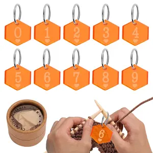 Colorful Polygon Acrylic Knitting Stitch Markers, Pendant Design Clips, DIY Handmade Crochet Wool Weaving Tools Supplies