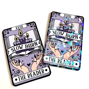 The Reader - Slow Burn XVII Tarot Card Sticker - Reading Tarot Card Stickers - Bookish Stickers - Holographic