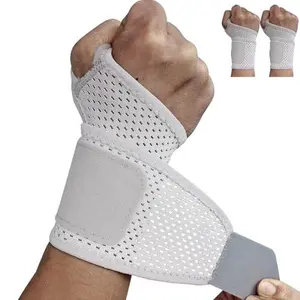 Thin Mesh Wrist Brace 2 Pack Ultra Breathable Compression Wrist Support for Workouts & Daily Use - Adjustable Wrist Strap - Unisex Wrist Brace for Pain Relief, Tendonitis, Carpal Tunnel (Gray)
