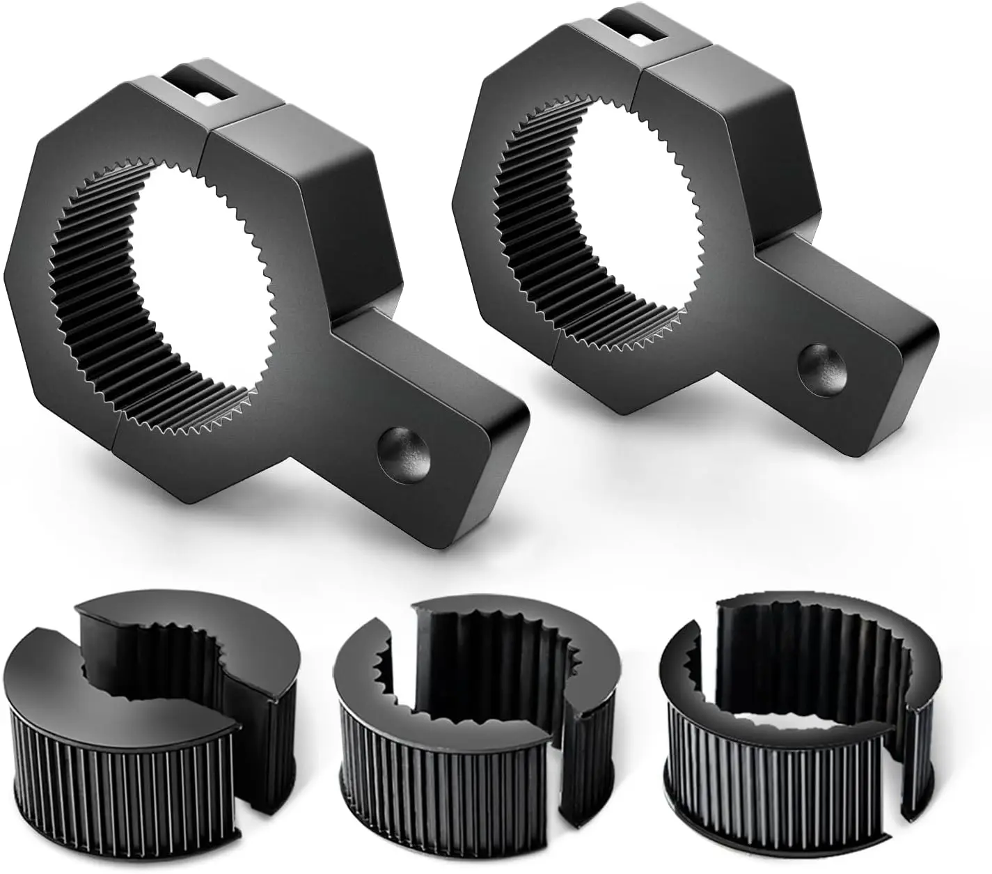Nilight 90023B 2-Pack Standard LED Off-Road Light Mounting Bracket Kit - Vertical Bar Tube Clamp, Roof Roll Cage Holder, Installation Racks for LED Auxiliary Headlight, 2-Year Black Warranty, Installation Racks Led Auxiliary Headlight