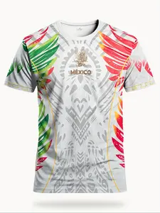 Men's Mexican Football Sports Shirt & Round Neck Comfortable Top, Printing Design, Suitable for Matches, Training, Casual Wear, Soccer Shirt, Soccer Jersey