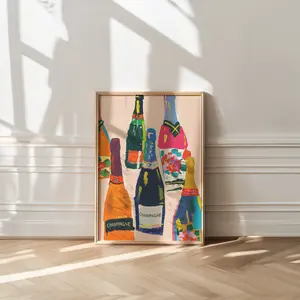 Champagne Poster, Dorm Room Decor, Bar Cart Print, Maximalist Decor, Champagne Problems, Champagne Wall Art, Feminist Poster, Funky Wall Art