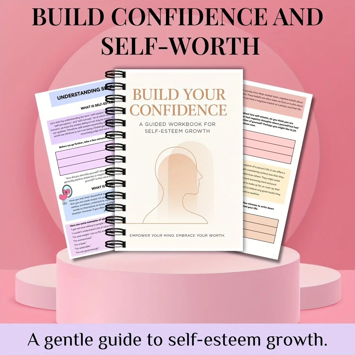 Confidence Building Workbook for Women & Teens, Guided Mental Health Wellness Journal, Self Improvement Journal with Daily Reflections & Self-Love Activities, Personal Development & Positive Attitude