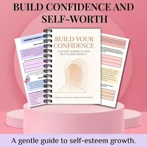 Confidence Building Workbook for Women & Teens, Guided Journal with Daily Reflections & Self-Love Activities, Personal Development & Positive Attitude
