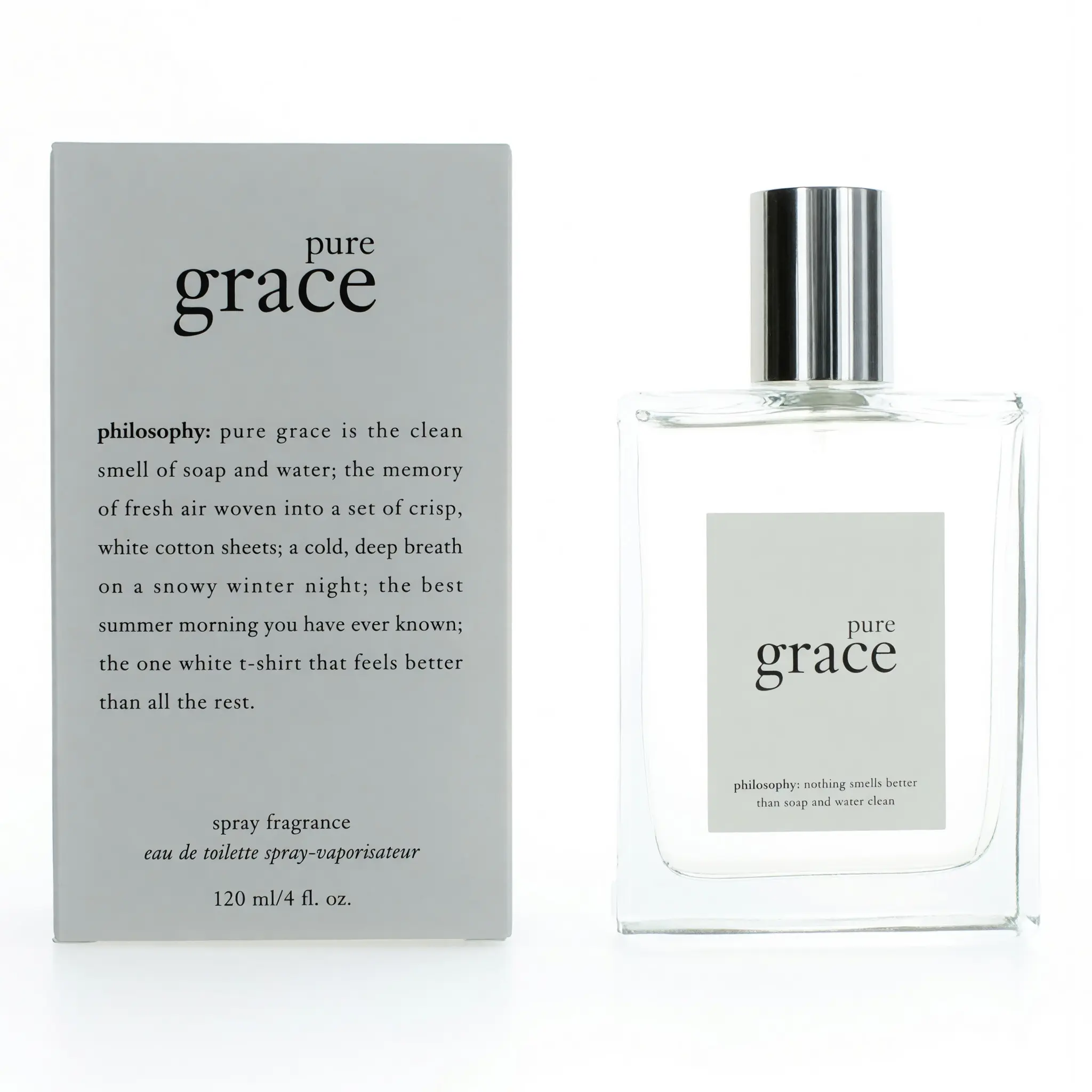 Women's Pure Grace by Philosophy Signature Scent Citrus Floral Fragrance, 4 oz EDT Spray, Citrus Floral Women's Fragrance