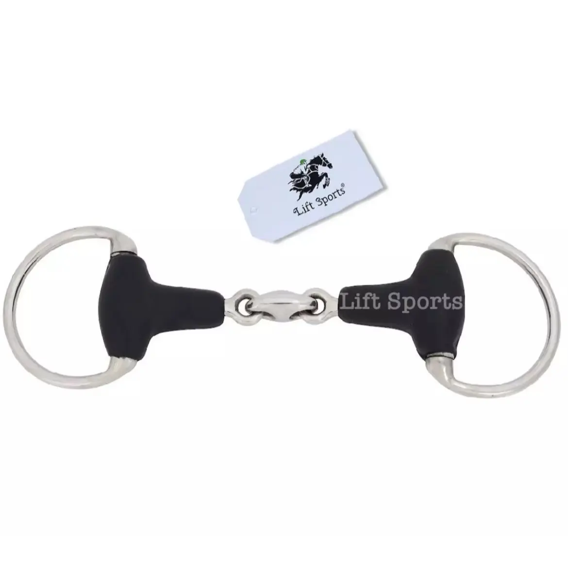 Horse Rubber Egg Butt Bit Snaffle Lozenge Fat Double Jointed Stainless Steel New
