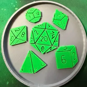 Dungeons and Dragons Dice Coasters Set of 4 green and gray