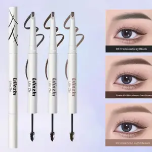 Dual-Ended Eyebrow Pencil & Pomade Set, Ideal for Beginners, Gentle Brow Shaping, Base for Lower Lash Line, Multi-Functional Eyeliner