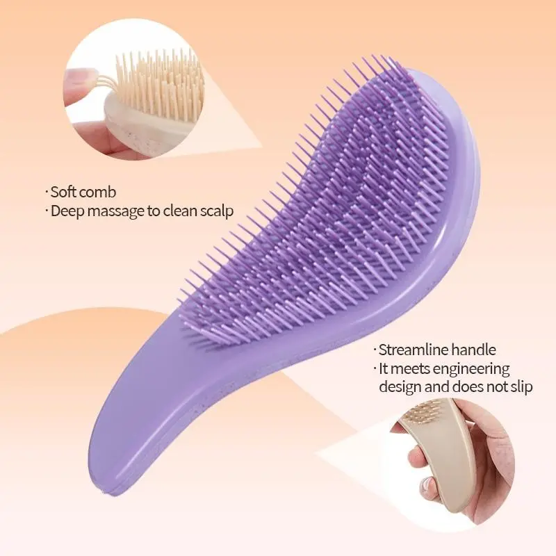 Magic Detangling Hairbrush, 1 Count Soft Scalp Massage Comb, Hair Care Comb, Anti-static Gentle Grooming Brush, Salon Hair Styling Brush, Detangler Brush, Haircare Brush