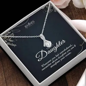 Meaningful Daughter Pendant Necklace with Old Lion Dad Quote, Perfect Gift for Emotional Support and Special Celebrations