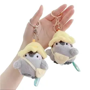 Cute Penguin Plush Key Ring Tourist Hat Penguin Keychain For Girls Gifts Creative School Bag Keychain