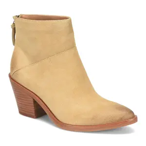 Sofft Water Resistant Leather Block Heel Booties - Marley