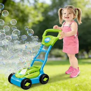 Kids Push-Along Bubble Car | Electric Fully Automatic Bubble Machine【Includes 80ML Bubble Liquid】 | Educational Walker Toy for Boys & Girls Aged 2-5 | Perfect for Summer Park Outdoor Play（4 AA batteries required (not included)）
