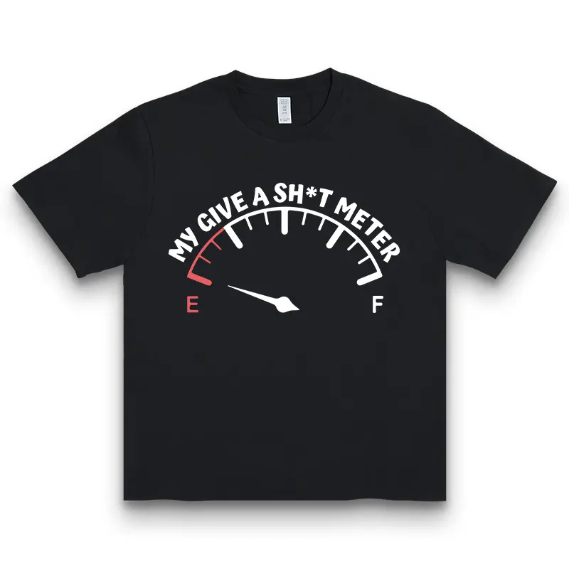 Low Energy Meter Sarcastic Graphic Tee 100% Cotton Casual Mood Shirt for Men Soft Comfy Unisex Classic Fit - Menswear