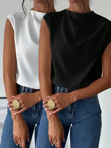 Women's Solid Color Blouse, Formal Basic Elegant Top for Work Office Business, Ladies Clothes for All Seasons, Casual Classy Top