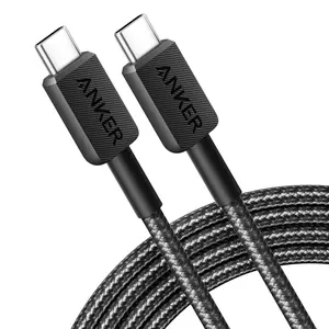 Anker Braided USB-C to USB-C Cable (6ft, 60W) Black Charger