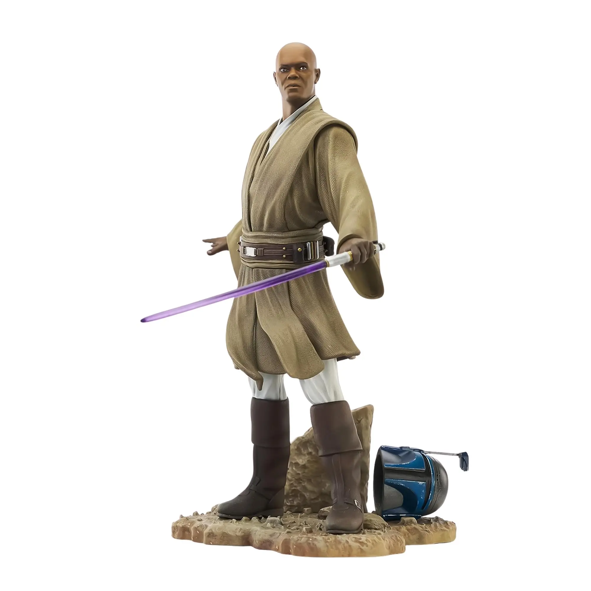 Mace Windu 1:7 Scale Jedi Battle Statue - Star Wars: Attack of the Clones Premier Collection Figurine, 11in Diamond Select Collectible, Display-Worthy, Full-Color Box, Statues Series, Collecting