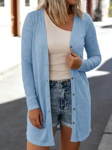 Women's Long Lightweight Breathable Casual Versatile Sun Protection Long Sleeve Cardigan, Loose-Fitting All Seasons Fashion