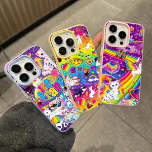 Brand L-Lisa Frank Phone Case For iPhone 17 16 15 14 13 Pro Max Plus Mini Luxury Jelly Material Case Fashion Durable Crystal Clear Stylish Shockproof Scratch-Resistant Perfect Fit