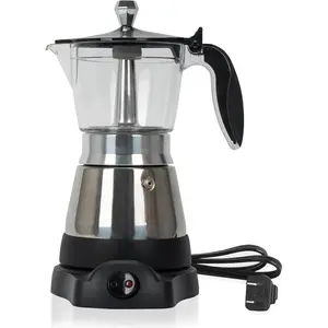Cafeteras Electricas Modernas Moka Pot, Italian Coffee Espresso Machine, 6 Cup Cuban Coffee Maker with Detachable Base & Overheat Protection, Greca Electrica De Cafe  for Travel