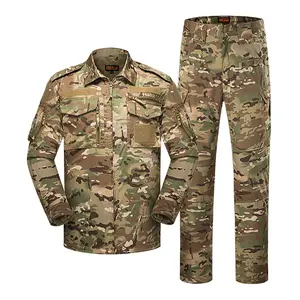 Camouflage suit for men, breathable and wear-resistant, outdoor tactical shirt set, jungle training uniform, camouflage military uniform