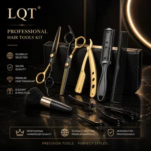 LQT Professional Hair Tools Kit, Premium Barber Scissors Set for Men & Salon Use | Globally Selected | Barber-Quality Craftsmanship | Thinning Shears, Razor, Comb & Clips Included | Luxury Grooming Kit for Professionals & Home Haircuts