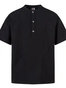 Men's Henley Structured Waffle-Knit T-Shirt