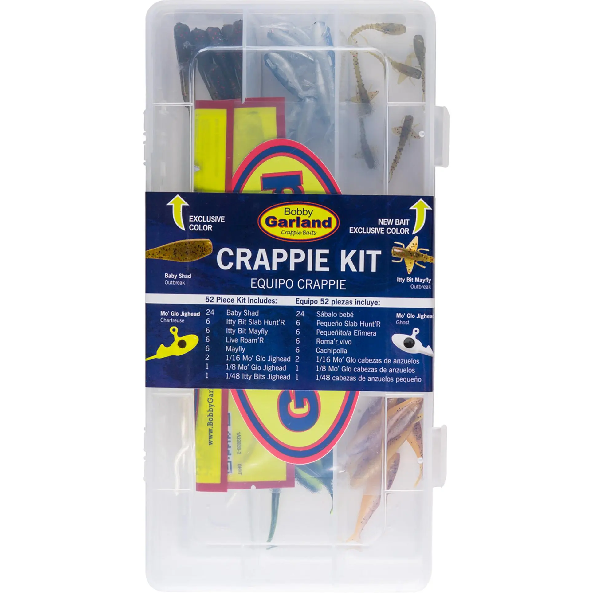 Bobbie Garland Crappie Kit - 52 Piece, Fishing Tackle Organizer, Soft Plastics, Crappie Fishing