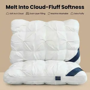 Havnna Extra-Fluffy Bed Pillow - Cloud-Like Soft, Breathable Support, Never-Flat, Neck-Cradling Comfort for Side & Back Sleepers, Machine Washable Sleeping Pillow (Almohadas Para Dormir)