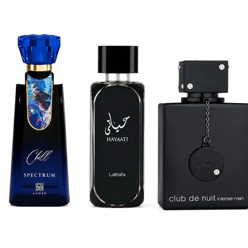 Best trio Men’s perfume bundle | Club De Nuit Intense Men + Hayaati + Spectrum Chill | 3.4 Fl.Oz (100ml)