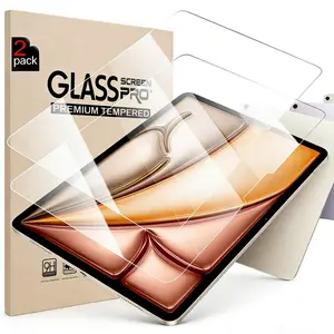 Screen Protector for iPad 11 Inch/13 Inch 2 Pack Tempered Glass for iPad Pro 2024, Scratch Resistant, Case Friendly, Apple Pencil Pro Compatible