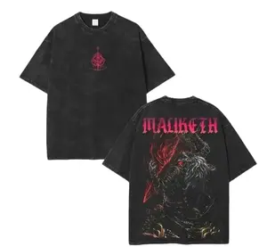 Limited Edition Elden Ring Game Anime Double Printed Lightweight Acid Washed , Gift For game lover MALIKETH Menswear Top Cotton Shirt cape let bee polo bundle eugene emo clothes unknown jones new york outfit affliction good graphic tees
