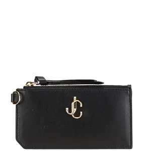 Pre-owned JIMMY CHOO Others Small Leather Goods JC Logo Leather Coin Card Case