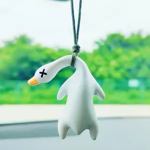 2PCS Cute Car Accessories Car Swing Duck Pendant for Multiple Car Pendants