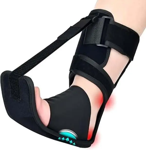 Unisex Versatile Nighttime Foot Drop Brace - Sports Ankle Support with Adjustable Straps, Arch Cushioning for Plantar Fasciitis Relief
