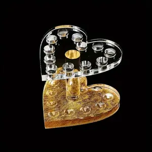 12 Holes Acrylic Gel Pen Brush Holder, Heart Shape Rest Stand Display Rack Organizer For Nail Art Pen Makeup Brush Office Home Eye Liner Tabletop Holder Storage Nail Art Tool Beauty Tool Beauty Supplies Organizer
