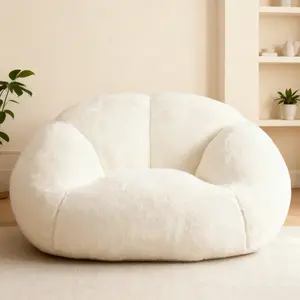 MOJAY Oversized Single Seat Bean Bag Sofa for Adults, Ultra Soft Faux Fur Floor Lounger with Deep Cushion, Cozy No-Assembly Lounge Chair for Gaming, Reading