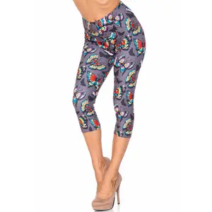 Creamy Soft Jewel Tone Butterfly Capris - USA Fashion™