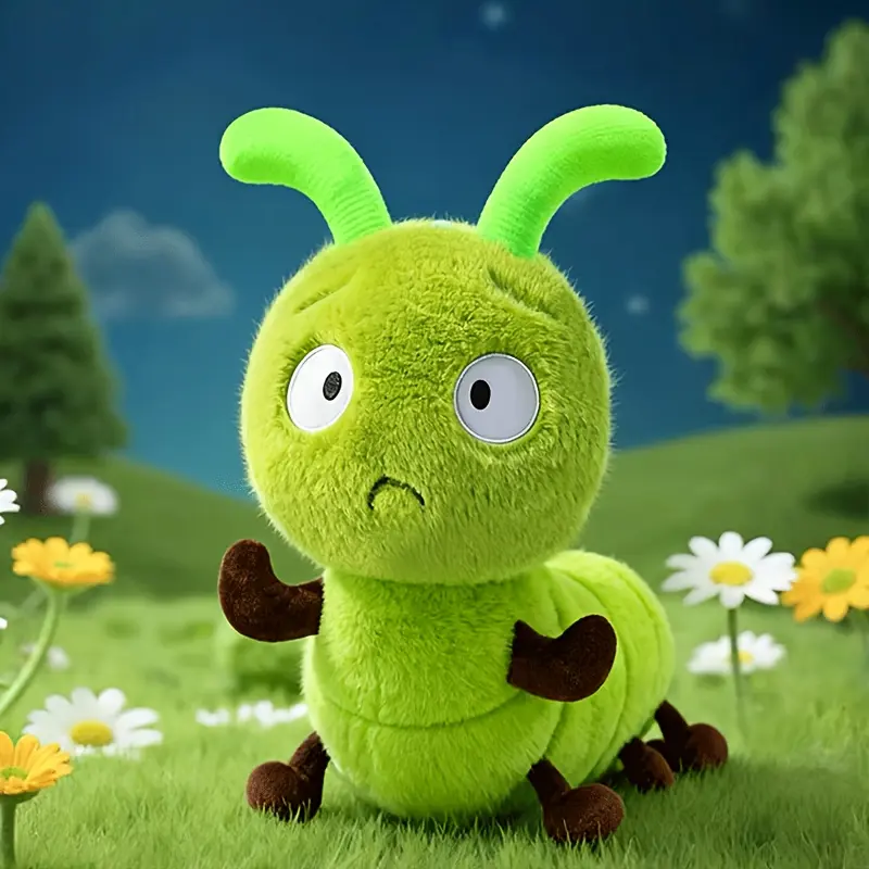 Adorable Plush Toy of a Caterpillar Larva, Featuring Cute Insect Designs.This Unique Soft Stuffed Animal Serves As an Interactive Decoration And Makes a Great Gift for Family And Friends
