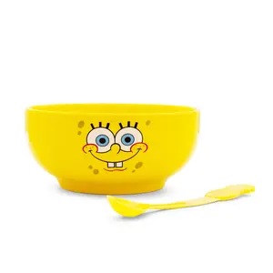 Nickelodeon SpongeBob SquarePants Ceramic Bowl With Color-Changing Spoon Nickelodeon SpongeBob SquarePants Ceramic Bowl With Color-Changing Spoon