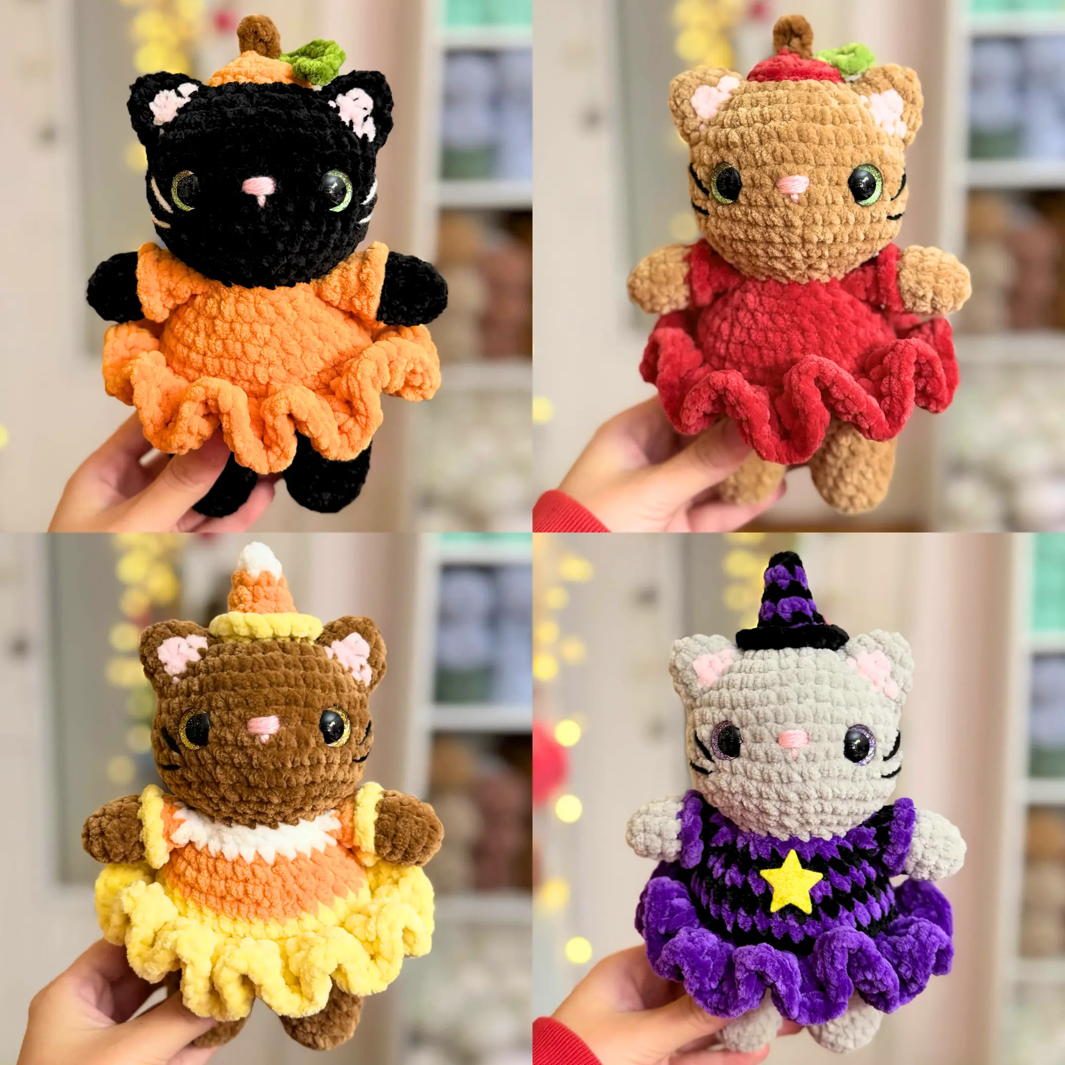 Hand-crocheted Spooky Kittens