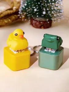 Quacking Duck Keychain, Fun Quacking Frog Keychain, Cute Animal Sound Generator, Helps Focus and Relax, Stress Relief Keychain