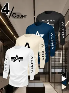 Multi-Color 4-Pack Long Sleeves | Daily & Gym Edge Vibe 🔺🚦💪 Athletic Apparel Athletic Shirt